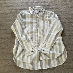 Universal Thread Vertical Stripe Button Down Woven